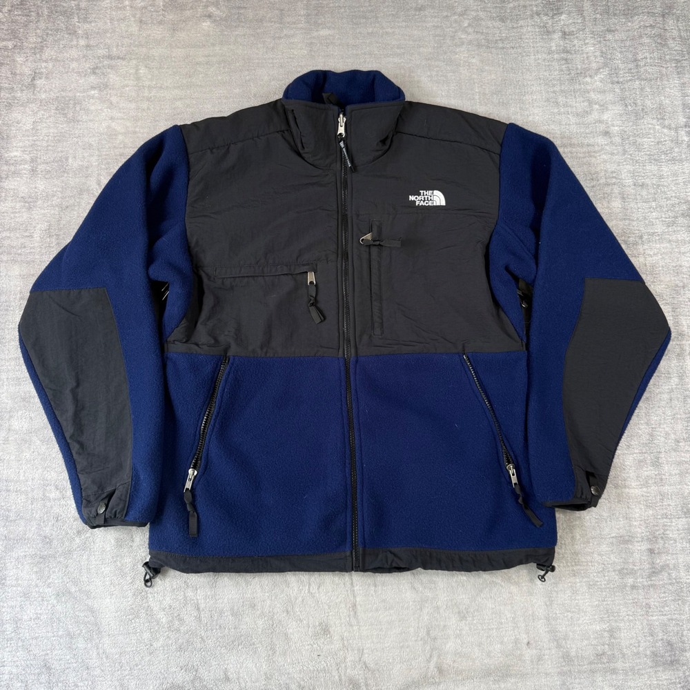 The North Face Jacket Mens Medium Blue Denali Fleece Zip Up Hiking Utility USA